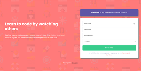 EXPRESS DEPLOYED NEWSLETTER SIGNUP PAGE